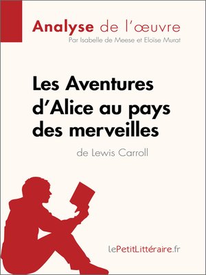 cover image of Les Aventures d'Alice au pays des merveilles de Lewis Carroll (Analyse de l'oeuvre)